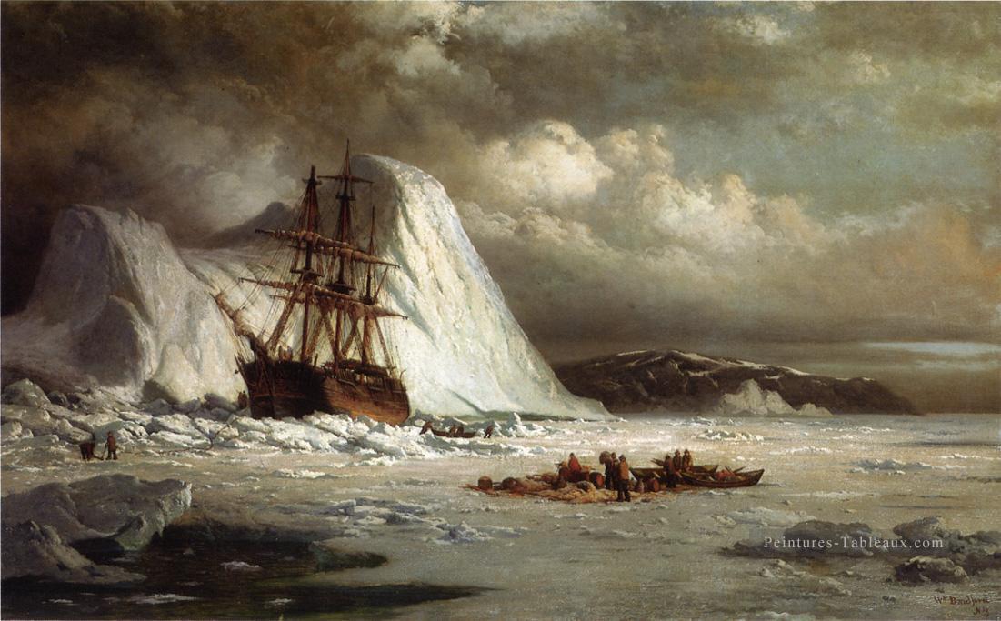 Vaisseau glacé Bateau Bateau marin William Bradford Peintures à l'huile